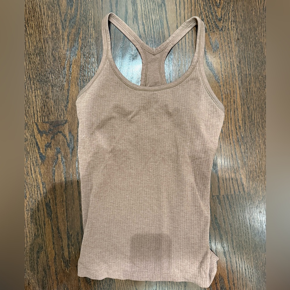 Lululemon tan tank top with built-in bra Size 4